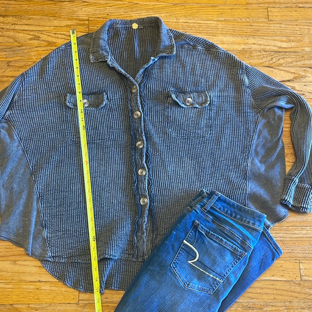 Free People Oversized button up.